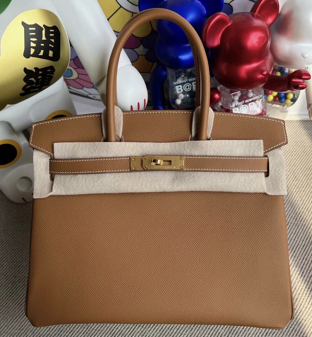 愛馬仕2022年刻印 Thailand Hermes Birkin 30 Epsom 37 Gold 金棕色 金扣