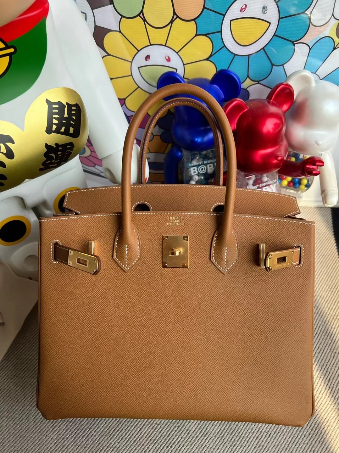 愛馬仕2022年刻印 Thailand Hermes Birkin 30 Epsom 37 Gold 金棕色 金扣