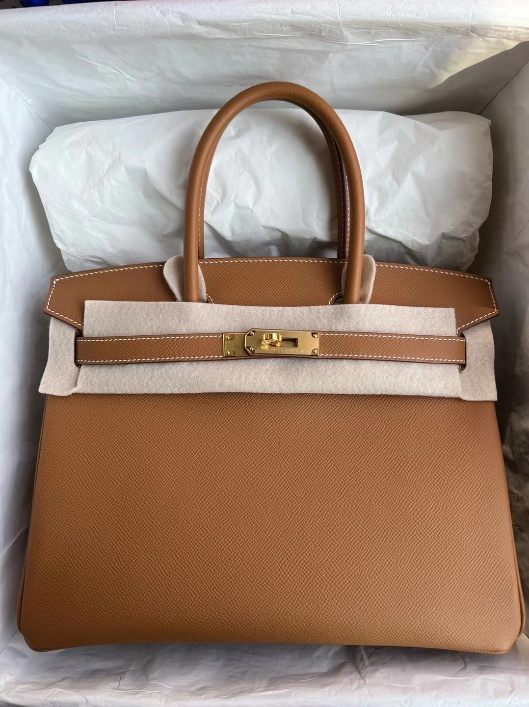 愛馬仕2022年刻印 Thailand Hermes Birkin 30 Epsom 37 Gold 金棕色 金扣