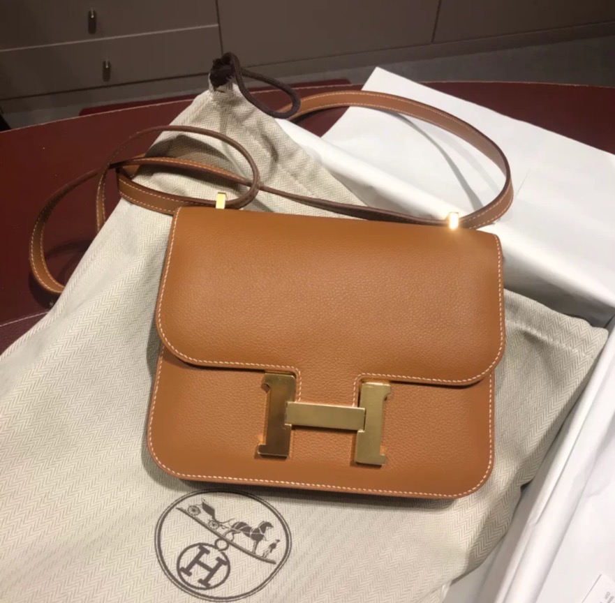 Hermes Constance 19 Everycolor 37 Gold 全手工蜜蠟線縫製 Twilly 邦法