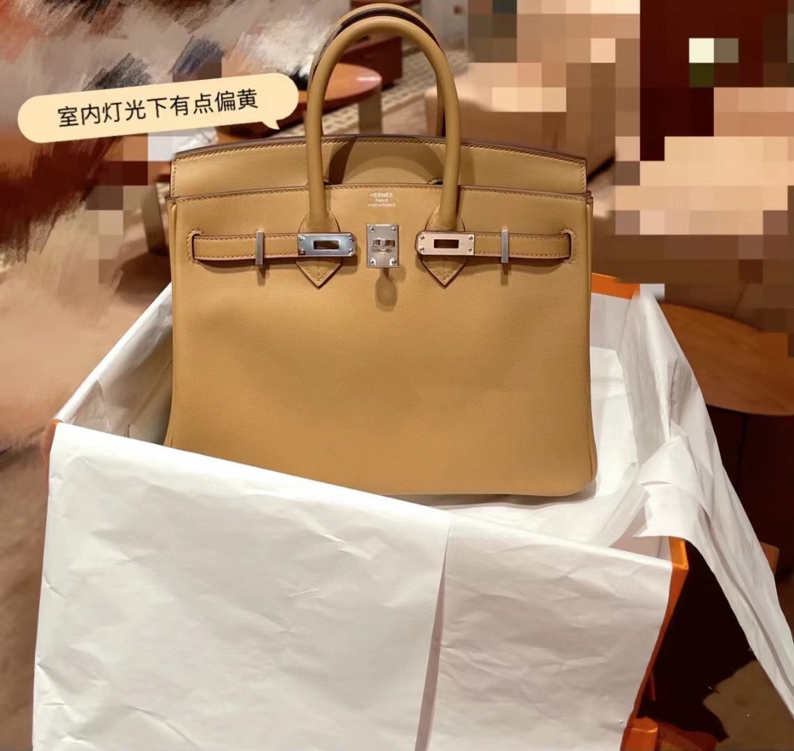 越南愛馬仕包包專櫃圖片及價格 Vietnam Hermes Birkin 25 4B Biscuit 餅幹色 Swift