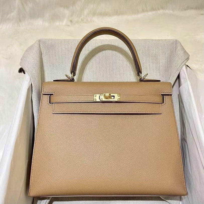 Vietnam Hermes Kelly 25cm Epsom 4B 餅幹色Biscuit 全手工蜜蠟線縫