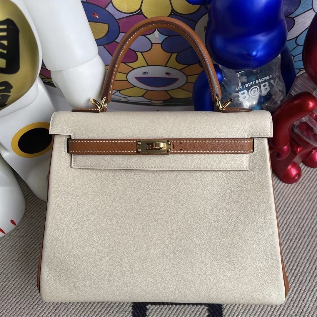 Vietnam Hermes Kelly 25 HSS Evercolor 10 Craie 奶昔白/U4 Vert Verigo 金扣