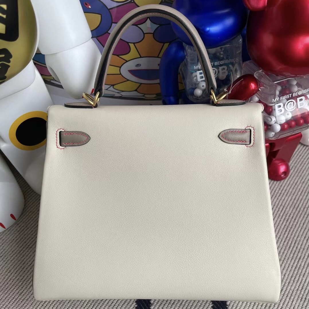 Vietnam Hermes Kelly 25 HSS Evercolor 10 Craie 奶昔白/M8 Gris Asphalte 瀝青灰