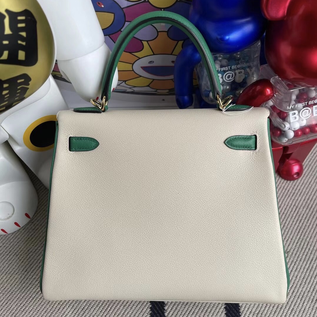 Vietnam Hermes Kelly 25cm HSS Evercolor 10 Craie U4 Vert Verigo 金扣