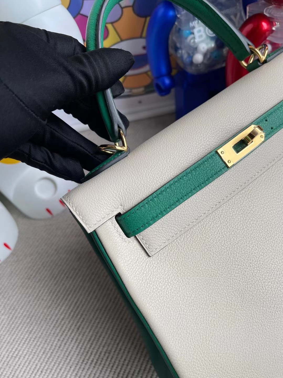 Vietnam Hermes Kelly 25cm HSS Evercolor 10 Craie U4 Vert Verigo 金扣