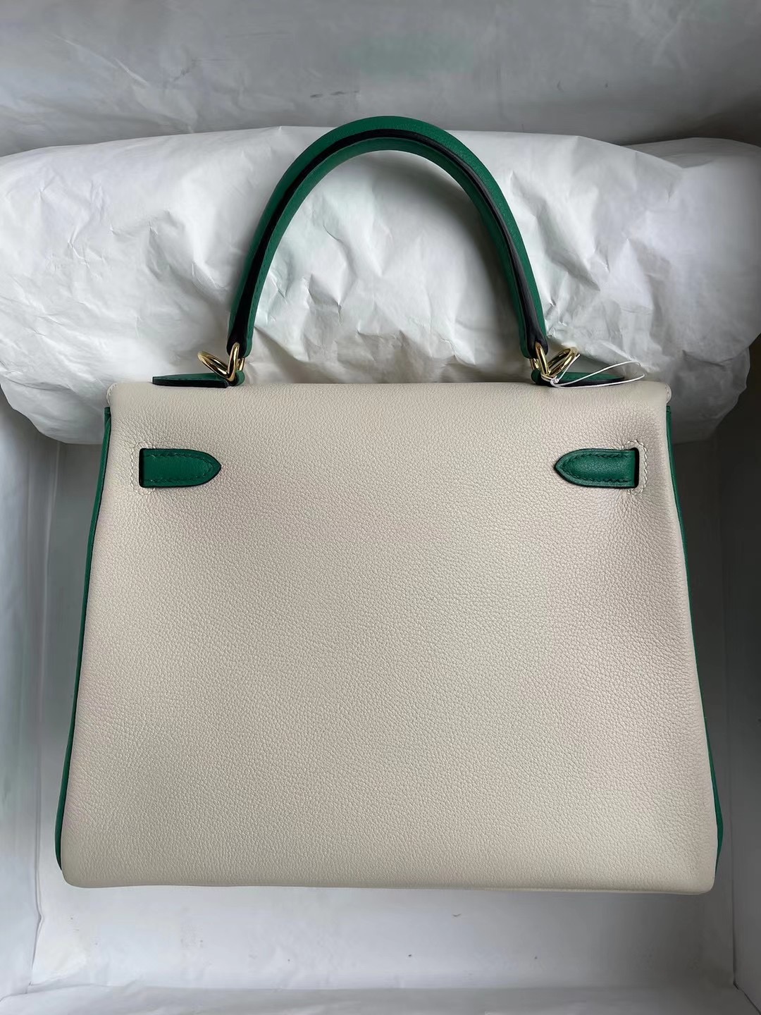 Vietnam Hermes Kelly 25cm HSS Evercolor 10 Craie U4 Vert Verigo 金扣