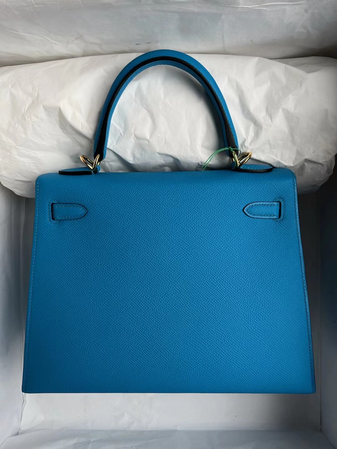 馬來西亞愛馬仕店  Hermes Kelly 25cm Epsom 0F Bleu frida 弗裏達藍 金扣