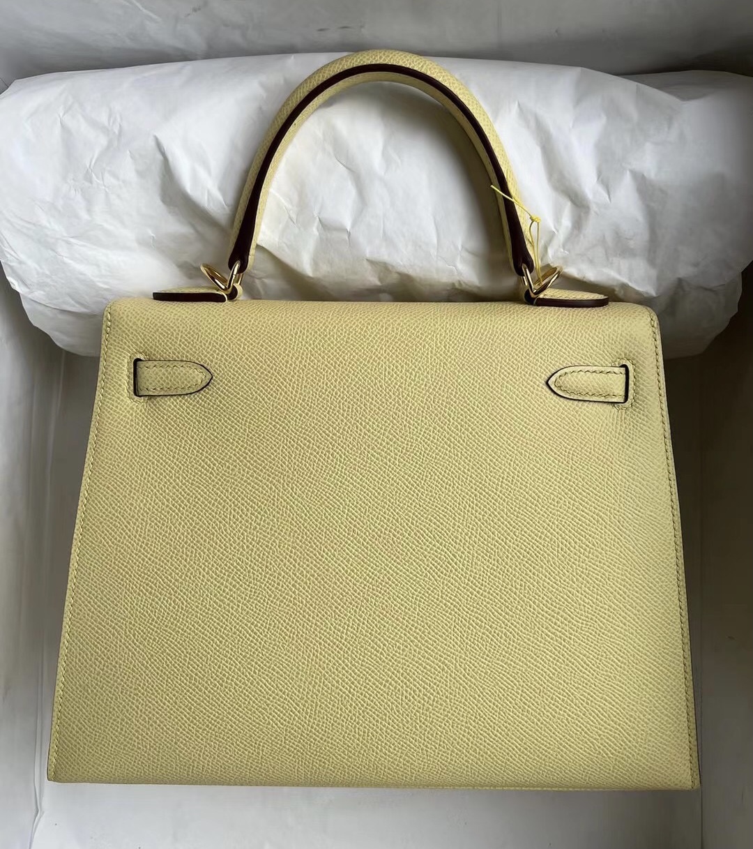 馬來西亞愛馬仕官網 Hermes Kelly 25cm Epsom 1Z jaune poussin 小雞黃 金扣