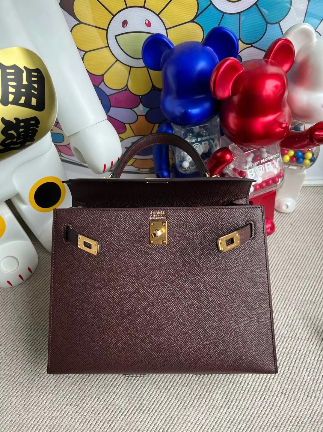 泰國愛馬仕官網 Hermes Kelly 25cm Epsom 0D Rose Mexico 馬鞍紅 金扣