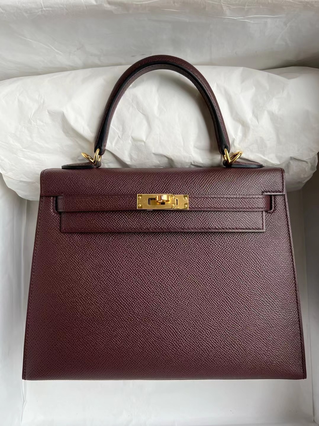 泰國愛馬仕官網 Hermes Kelly 25cm Epsom 0D Rose Mexico 馬鞍紅 金扣