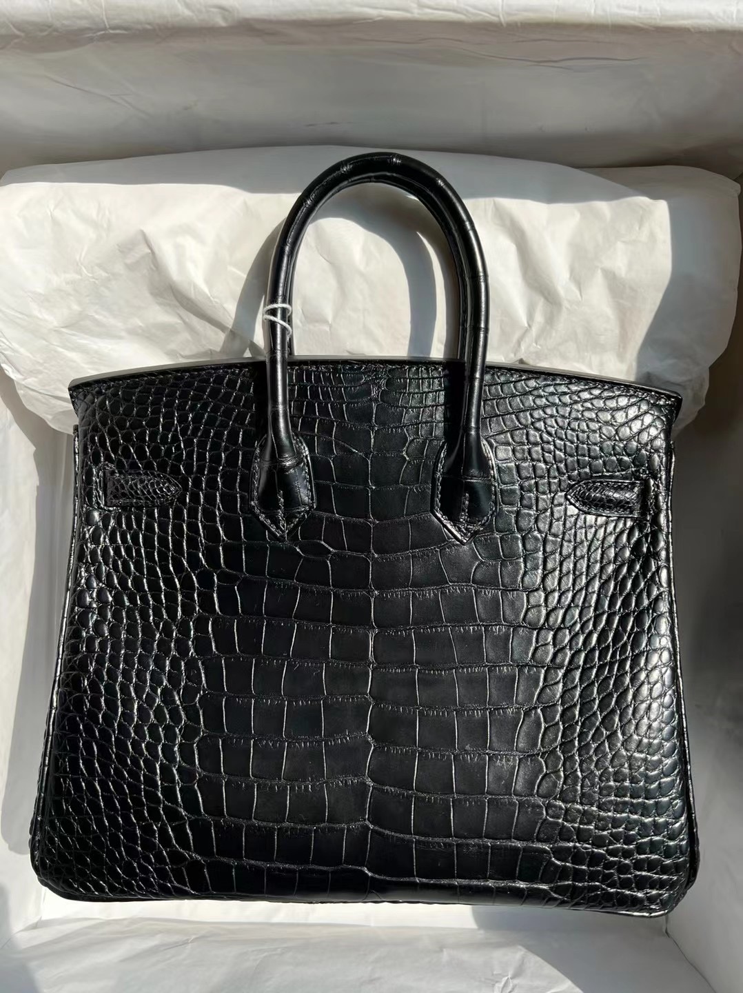 泰國愛馬仕總代理 Hermes Birkin 25cm 霧面美洲鱷魚 89 Noir 黑色 銀扣