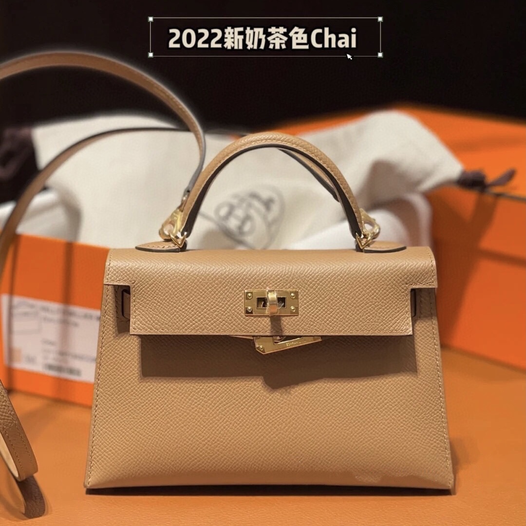 2022年火爆的新色Vietnam Hermes Mini Kelly II 2代 Epsom 0M Chai 瑪薩拉茶色