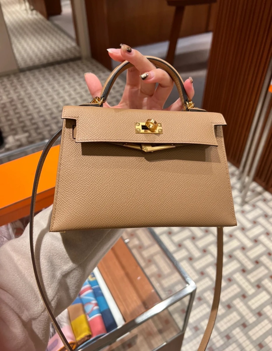 2022年火爆的新色Vietnam Hermes Mini Kelly II 2代 Epsom 0M Chai 瑪薩拉茶色