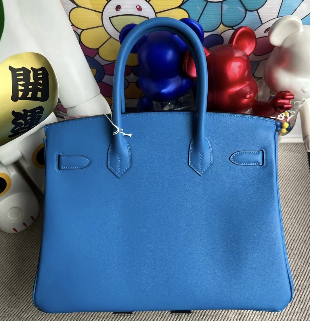 愛馬仕價格查詢 Hermes Birkin 30cm Swift T7 Bleu Hydra 水妖藍 銀扣