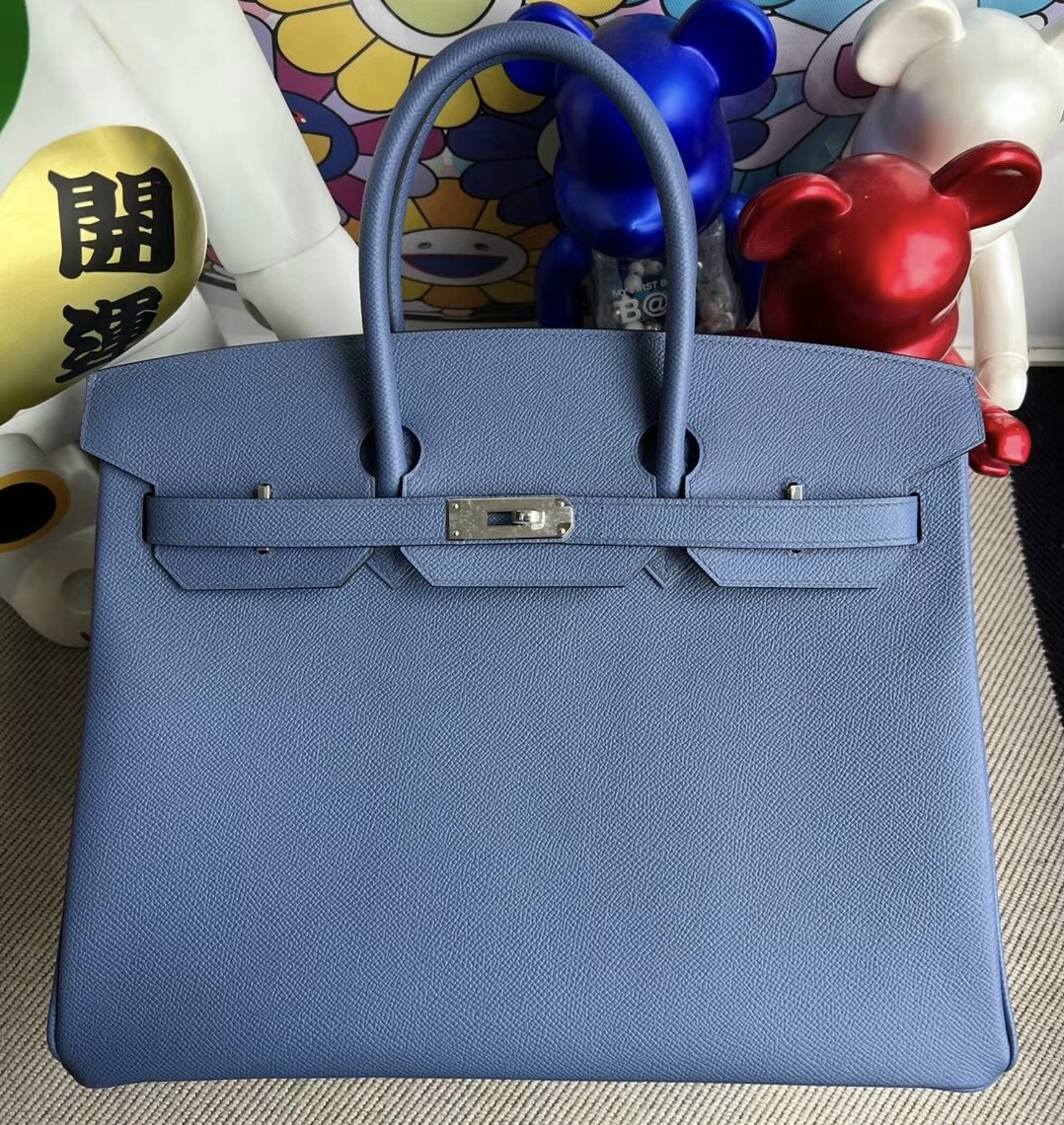 新加坡愛馬仕旗艦店在哪裏 Hermes Birkin 35 Epsom 7E Bleu Brighton 明藍色 銀扣