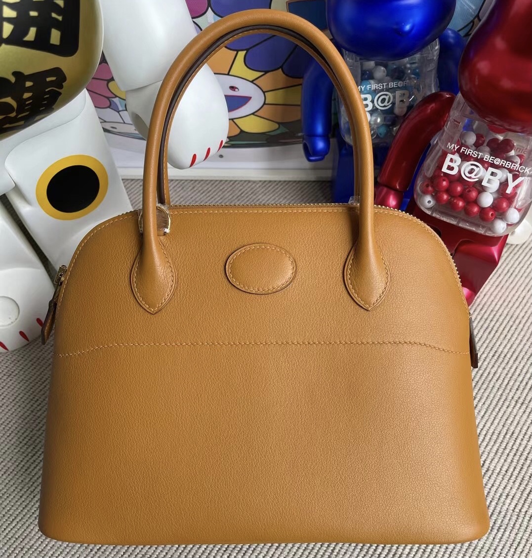 新加坡愛馬仕 Hermes Bolide 27cm Evercolor 2S sesame 芝麻色 金扣