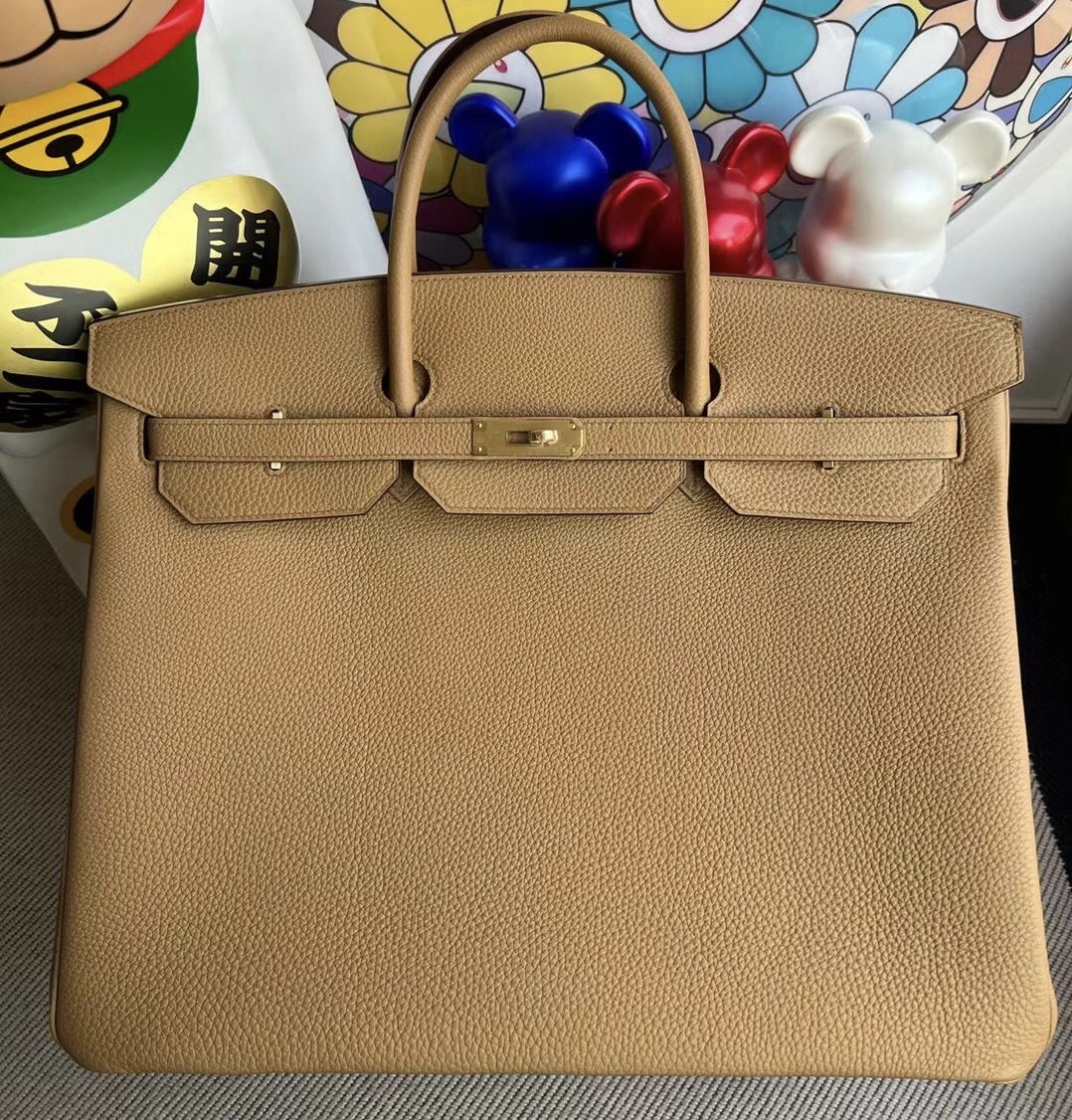 馬來西亞愛馬仕 Hermes Birkin 40cm Togo 4B BISCUIT 餅幹色 金扣 全手工蜜蠟線縫製