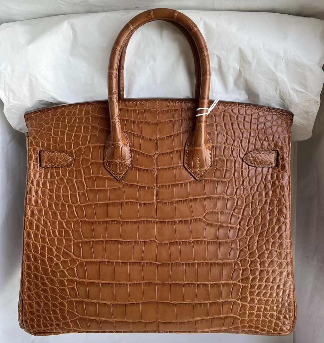 Hermes Birkin 25cm 霧面美洲鱷魚 Matte Alligator Crocodile CC37 Gold GHW