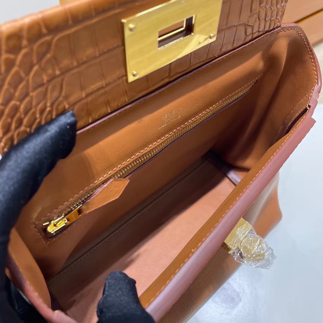 Hermes kelly 24/24 Mini Touch Evercolor 拼 Swift 37 Gold 金扣