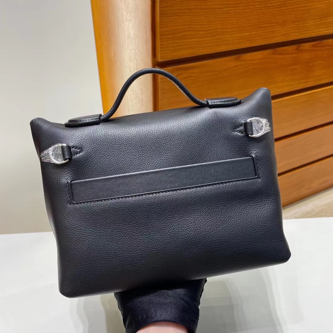 新加坡 愛馬仕 Hermes kelly 24/24 Mini Evercolor 拼 Swift 89 Noir 黑色