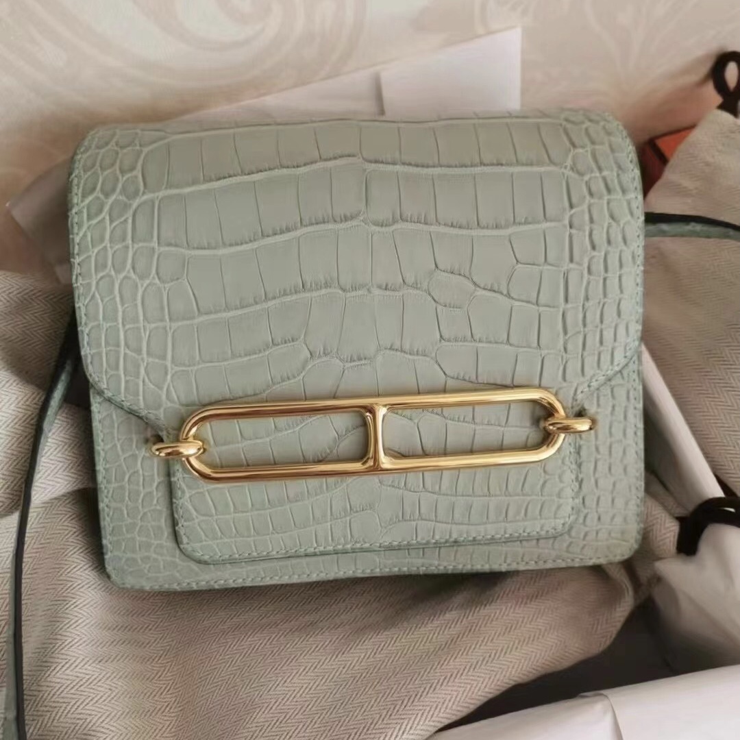 馬來西亞愛馬仕 Hermes Birkin 25cm 霧面美洲鱷魚 6U Vert Dfau 薄荷綠