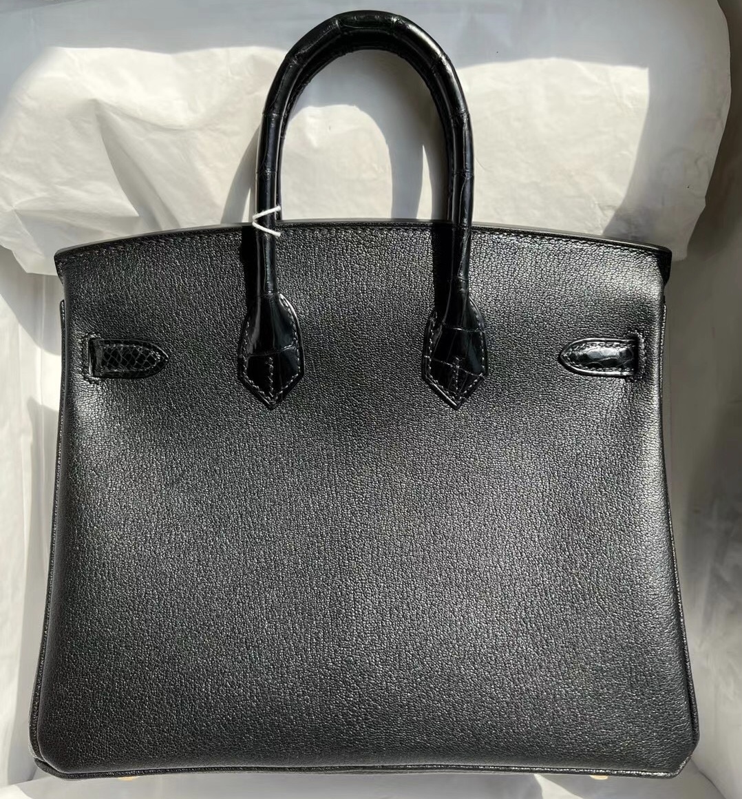 Indonesia Djakarta Hermes Birkin 25cm Touch Chevre 山羊皮 亮面尼羅鱷魚