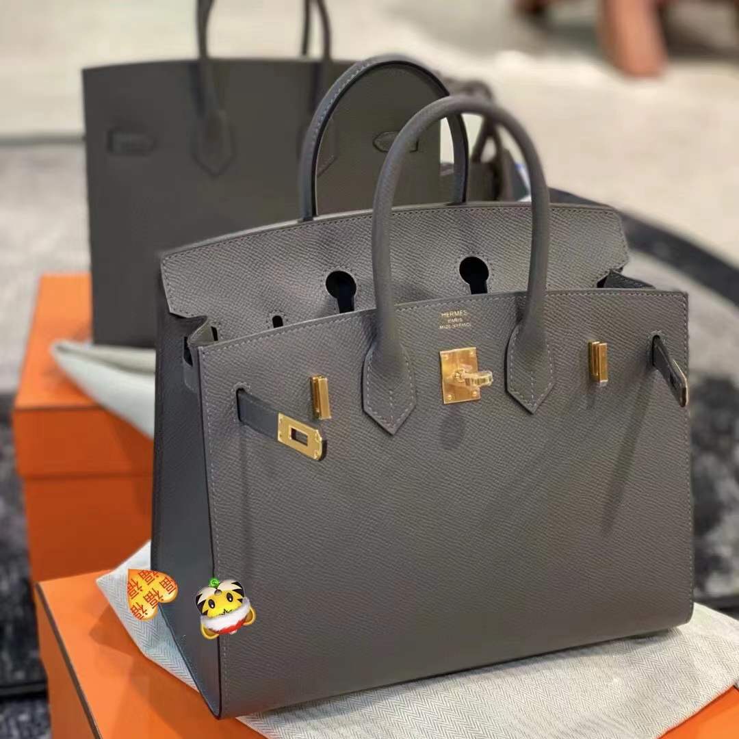 Hermes Birkin 25 Sellier外縫線0L Gris Meyer 積雨雲灰比8F Etain更冷一些