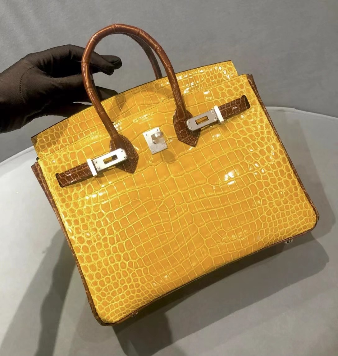 Indonesia Birkin 25cm 9D Jaune Amber 琥珀黃 愛馬仕 澳洲灣鱷