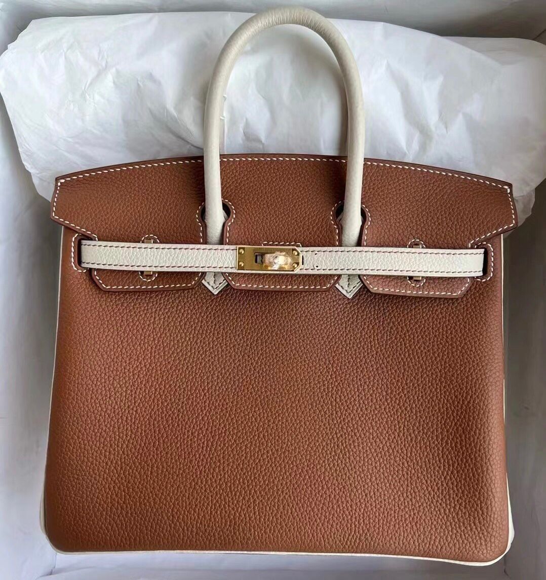 泰國愛馬仕總代理 Hermes Birkin 25cm HSS Togo 37 Gold/10 Craie 奶昔白 金扣