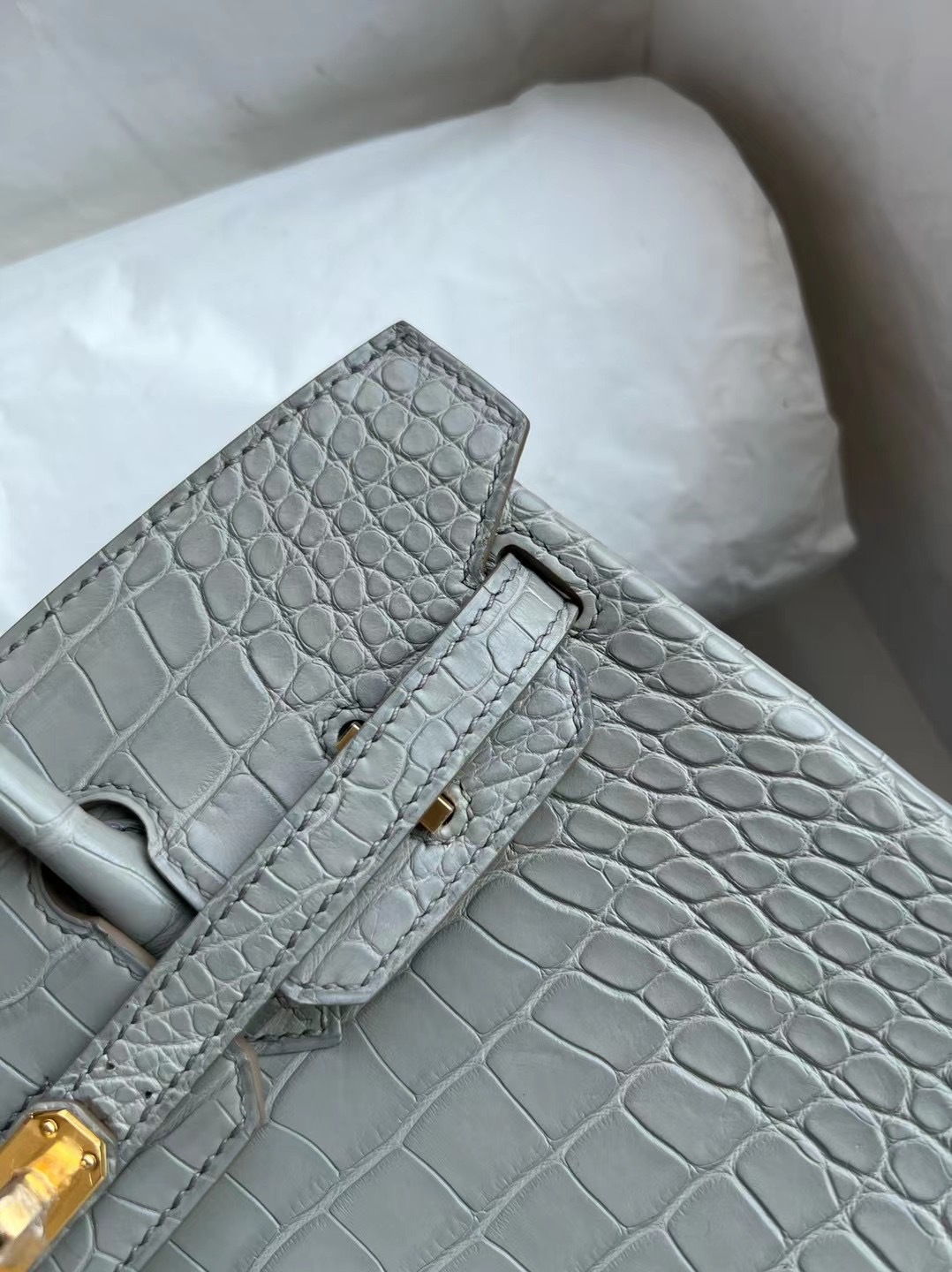 愛馬仕鉑金25包價格專櫃 Hermes Birkin 25cm 80 Gris Perle 霧面美洲鱷魚