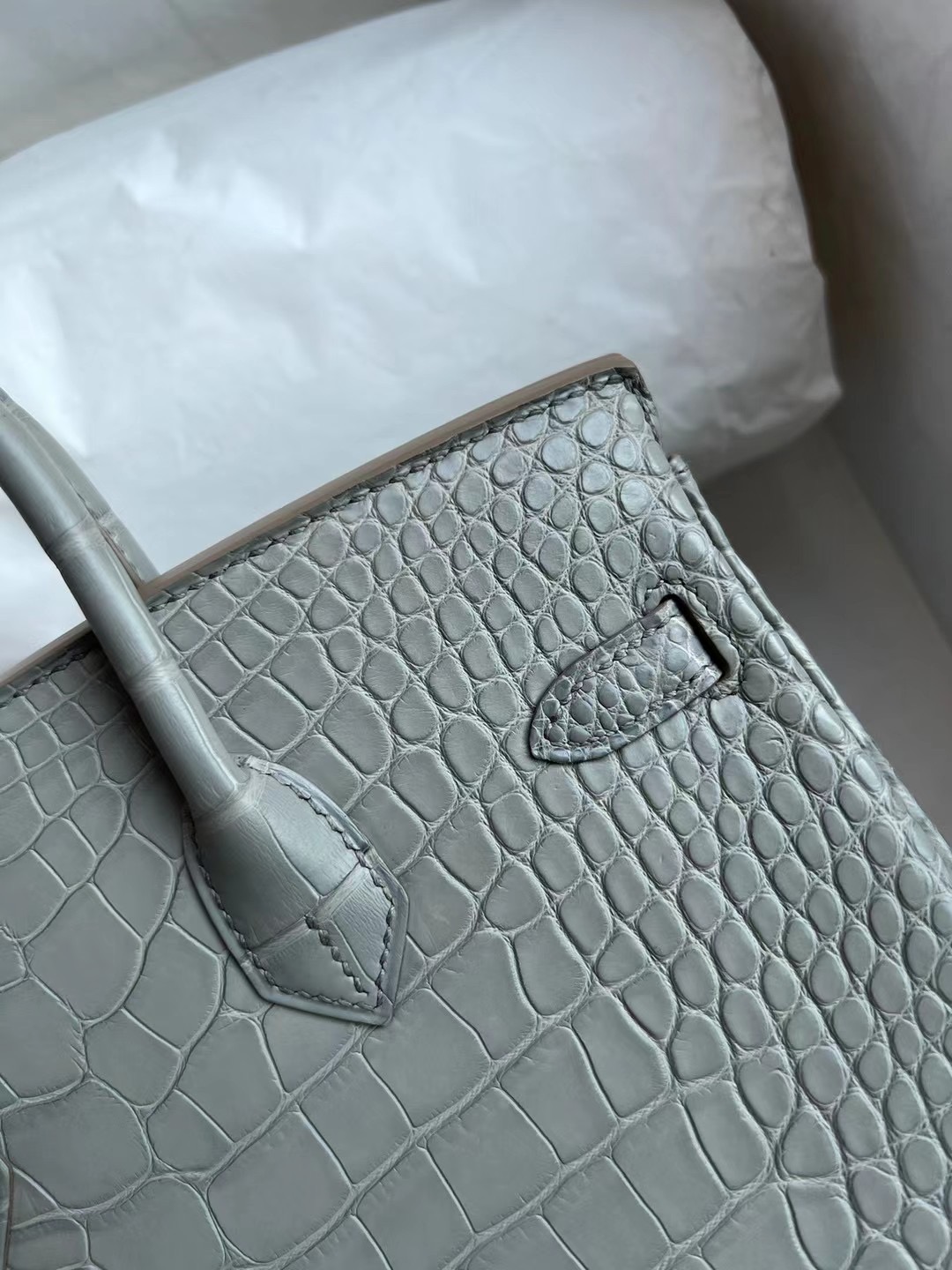 愛馬仕鉑金25包價格專櫃 Hermes Birkin 25cm 80 Gris Perle 霧面美洲鱷魚