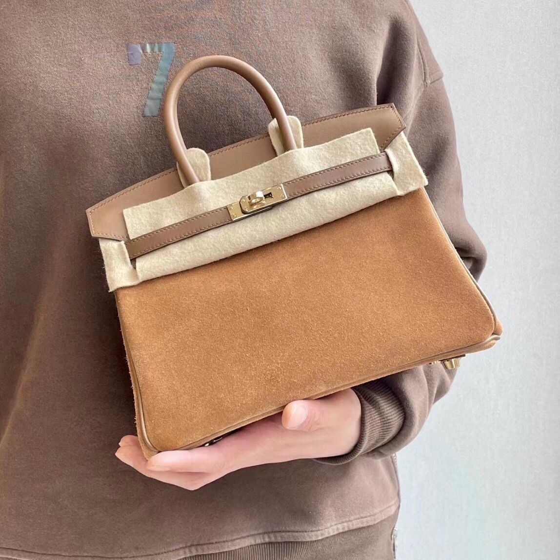 愛馬仕鉑金包價格官網 Hermes Birkin 25 Boblis Suede 麂皮 接受定製