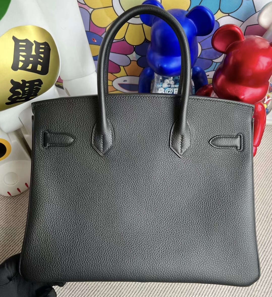 愛馬仕鉑金包刻字在哪裏 Hermes Birkin 30cm Togo 89 黑色 Noir 金扣