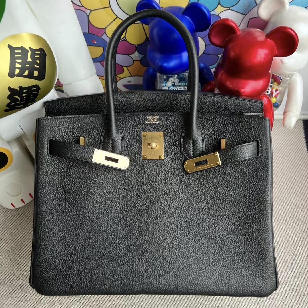 愛馬仕鉑金包刻字在哪裏 Hermes Birkin 30cm Togo 89 黑色 Noir 金扣