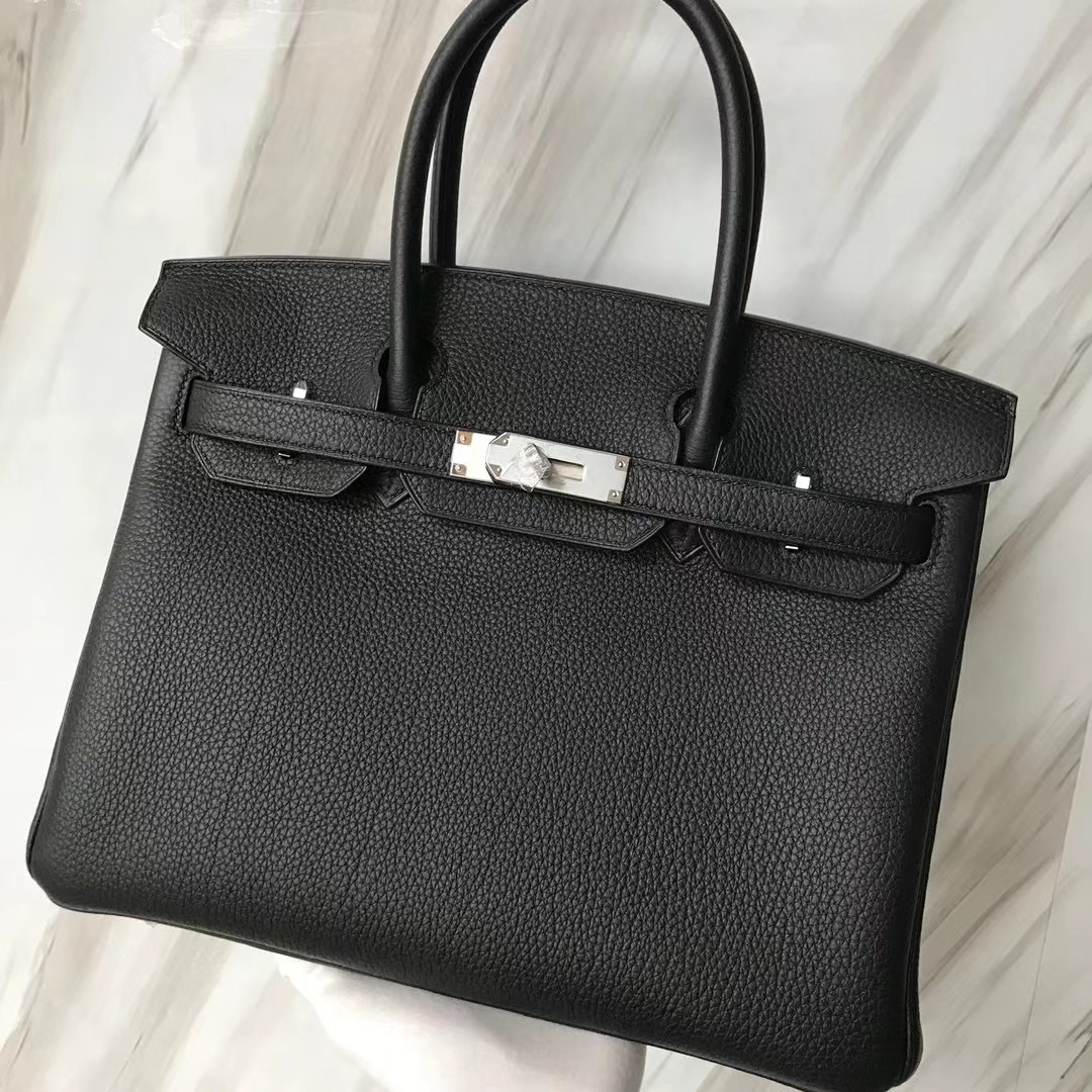 愛馬仕鉑金包刻字在哪裏 Hermes Birkin 30cm Togo 89 黑色 Noir 金扣