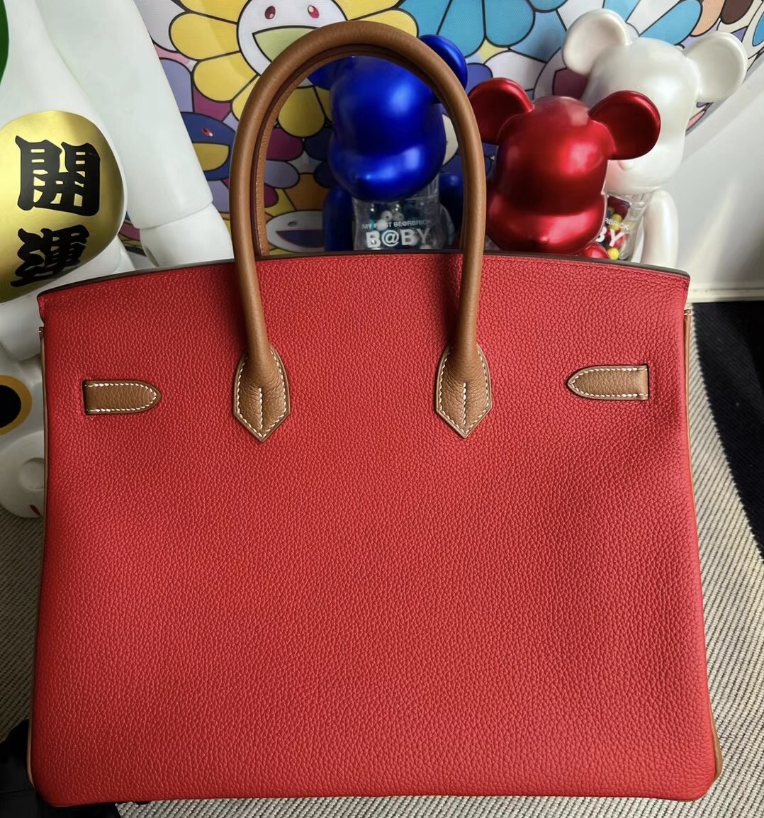 愛馬仕鉑金包的尺寸 Hermes Birkin 35 Togo 75 Blue Jean S3心紅色 37金棕色