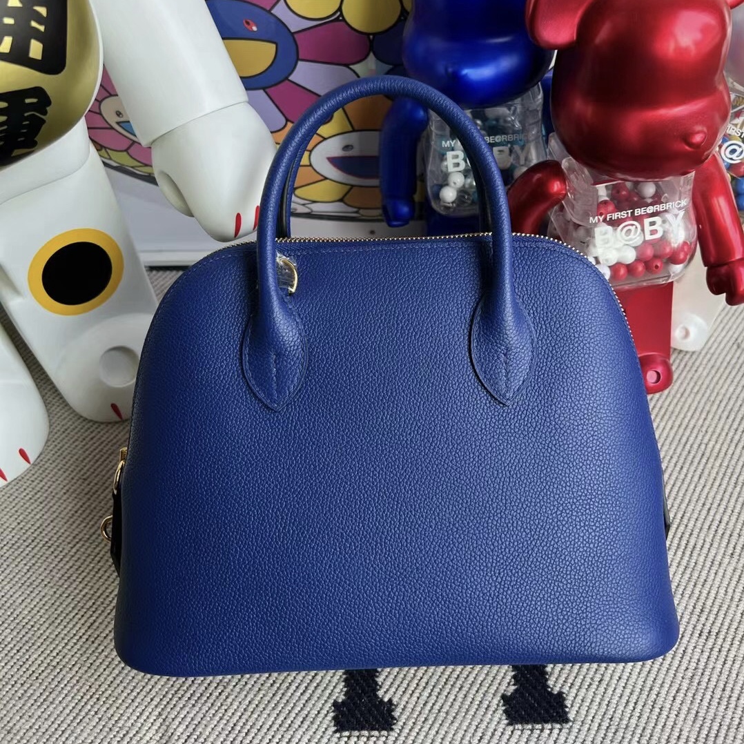 愛馬仕寶萊包臺灣專櫃價 Hermes Bolide 25 Evercolor 7T Bleu Électrique 金扣