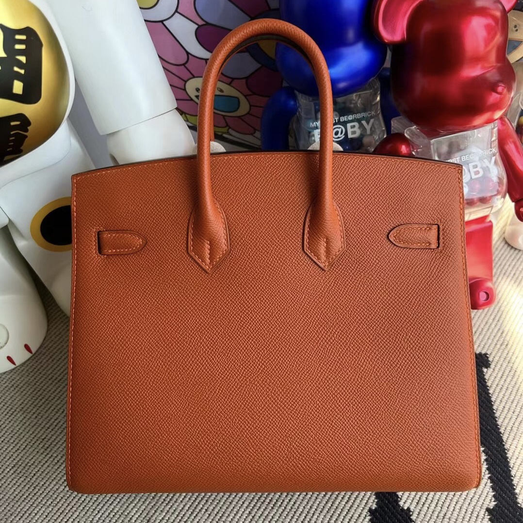 臺灣 愛馬仕鉑金包有外縫的嗎 Hermes Birkin 25cm Sellier Epsom 土橘色 金扣