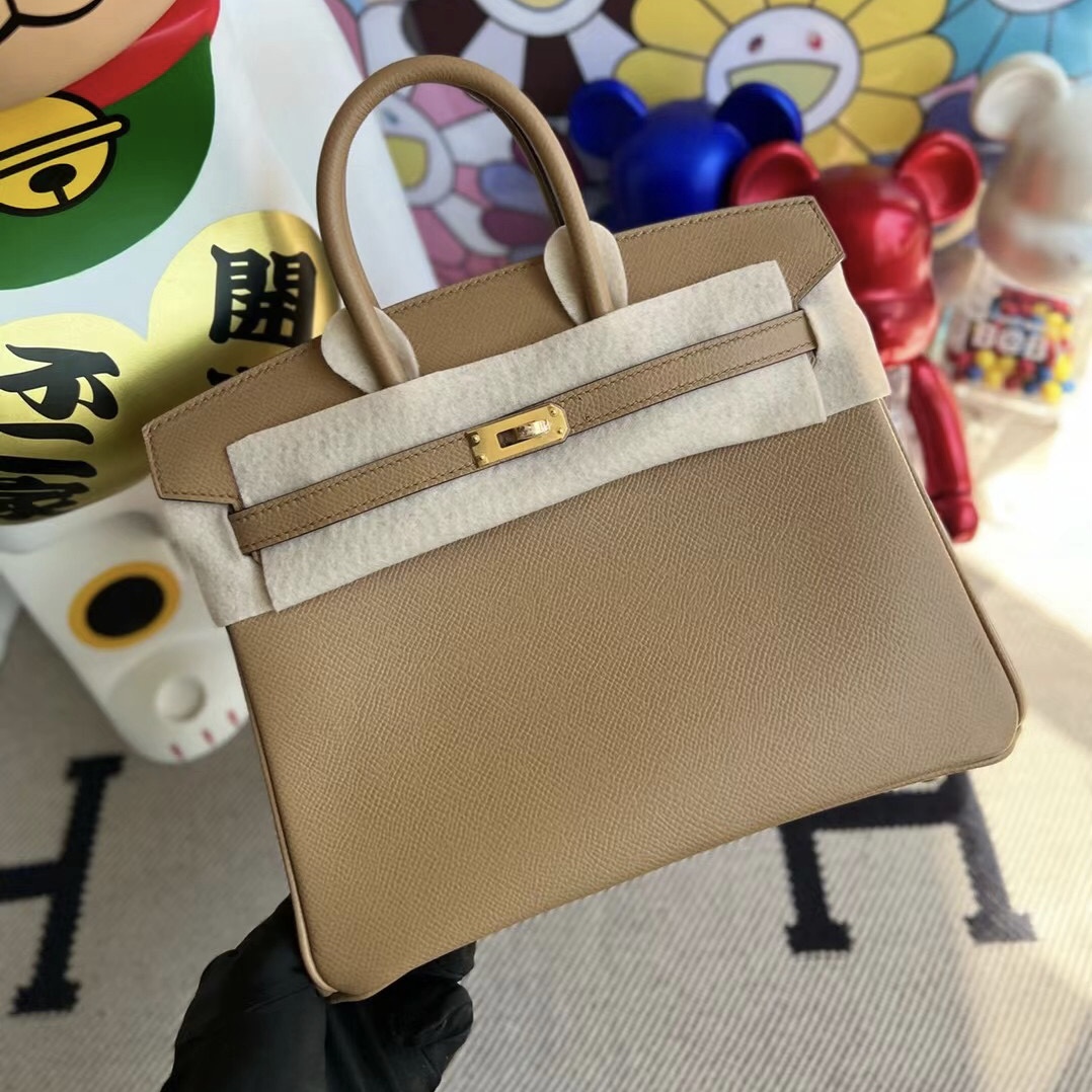 愛馬仕鉑金包25寸專櫃價格 Hermes Birkin 25cm Epsom 4B Biscuit 餅幹色 金扣