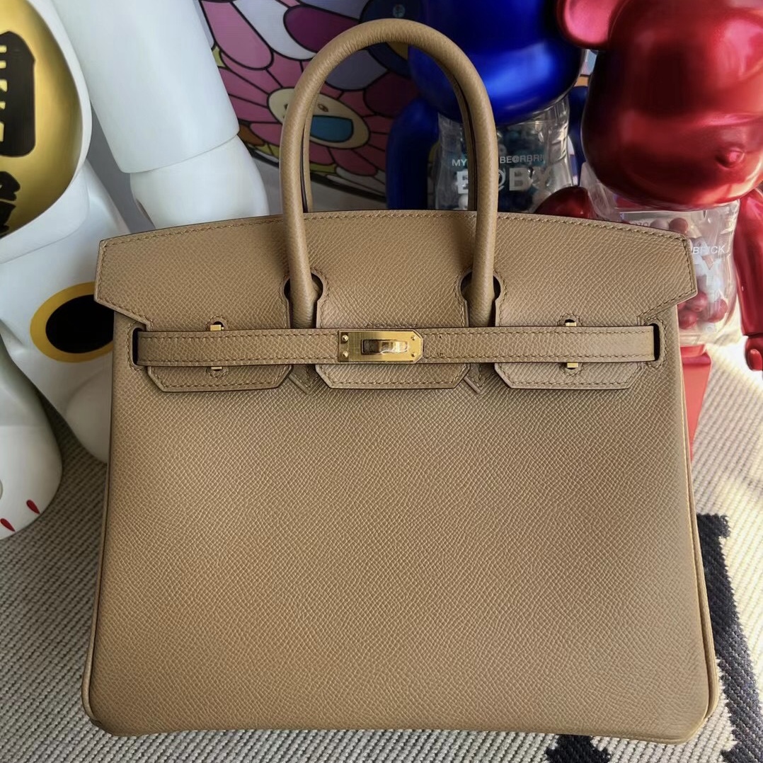 愛馬仕鉑金包25寸專櫃價格 Hermes Birkin 25cm Epsom 4B Biscuit 餅幹色 金扣