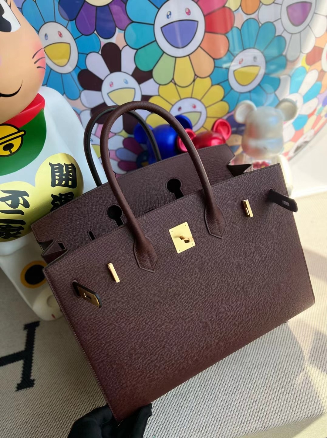 愛馬仕外縫鉑金包35寸臺灣專櫃價格 Hermes Birkin 35cm Epsom Sellier 57 Bordeaux