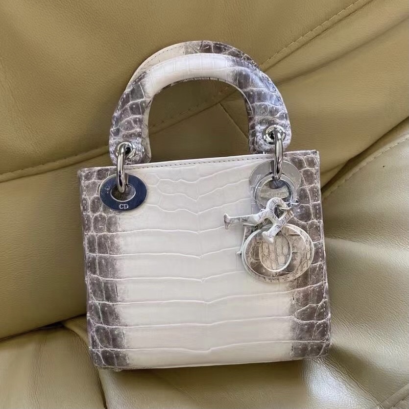 迪奧 包包官網價格 lady dior Himalayan 喜馬拉雅 CK01 BLANC Crocodile