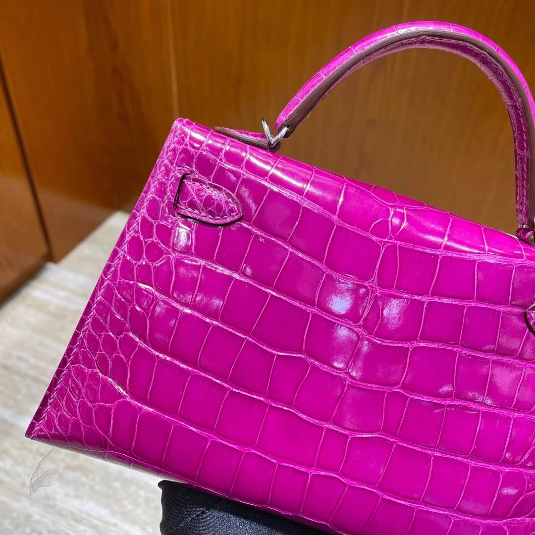 Bahrain Hermes Kelly Mini II 2代 J5 天方夜譚粉紫 Rose Sheheraradez 亮面美洲鱷魚