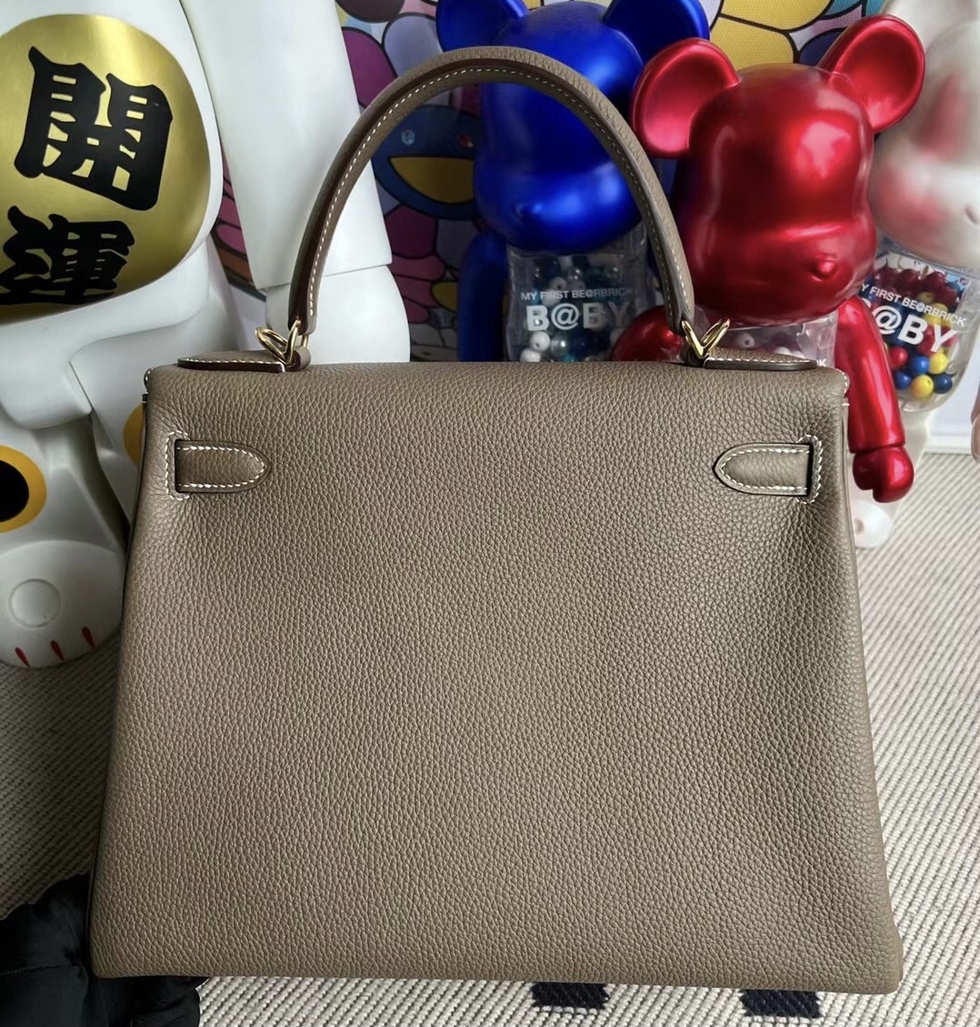 Britain Hermes Kelly 28cm Togo 原廠小牛皮 18 大象灰 Etoupe GHW