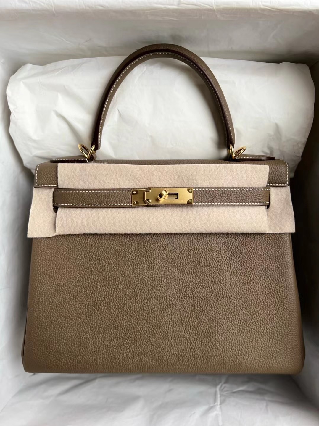 Britain Hermes Kelly 28cm Togo 原廠小牛皮 18 大象灰 Etoupe GHW