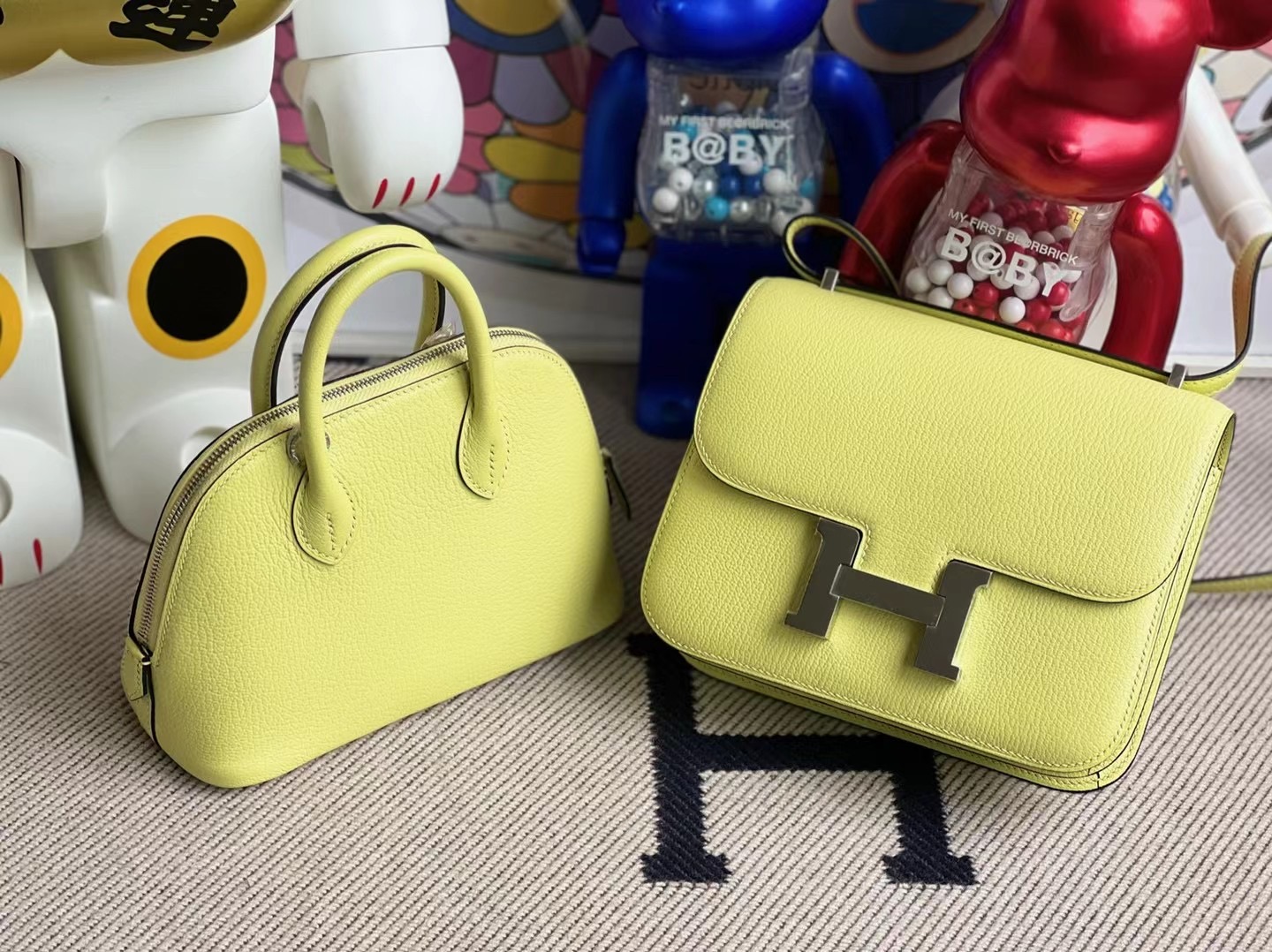 Hermes Constance 18 Chevre 山羊皮 R9 Jaune Bourgeon 嫩芽黃 銀扣