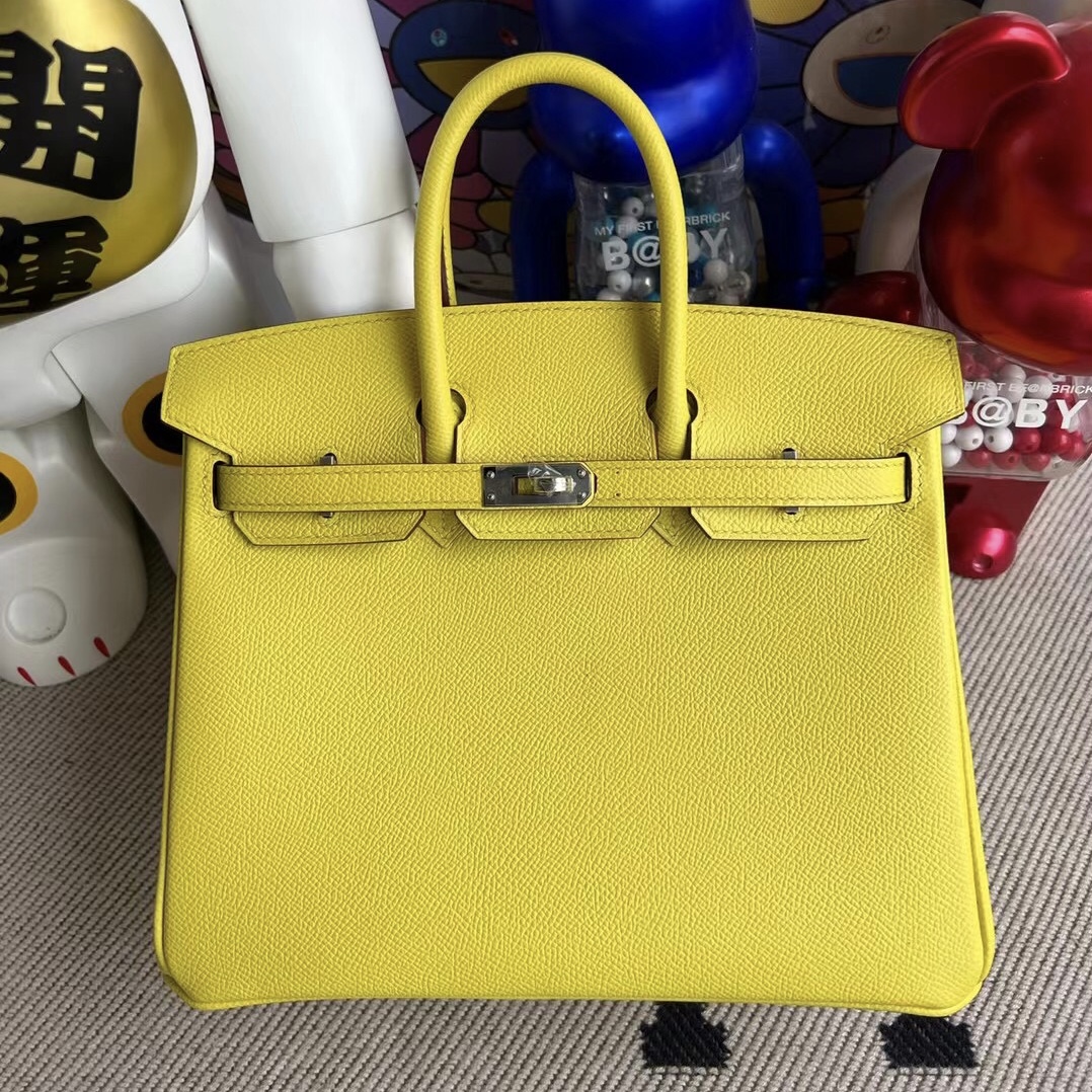 Saudi Arabia Dammam Hermes Birkin 25 Epsom 9R Lime 內拼 I7 Bleu Zellige 銀扣