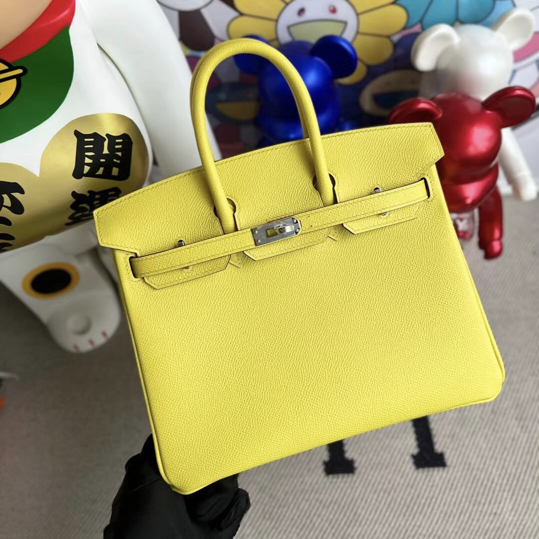 Saudi Arabia Dammam Hermes Birkin 25 Epsom 9R Lime 內拼 I7 Bleu Zellige 銀扣