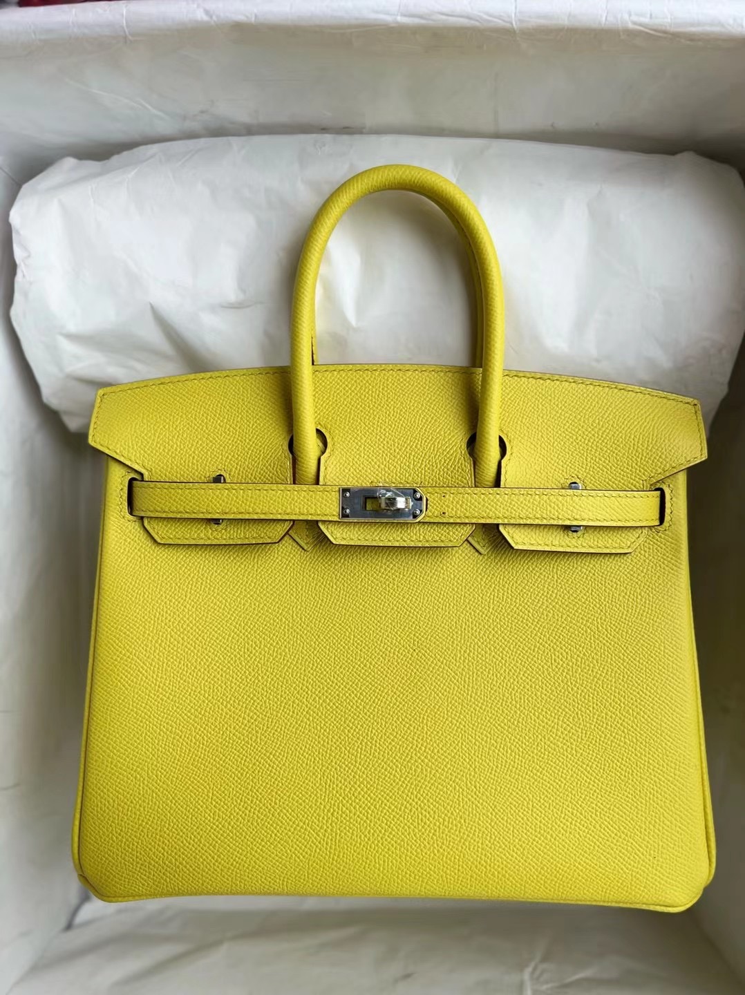 Saudi Arabia Dammam Hermes Birkin 25 Epsom 9R Lime 內拼 I7 Bleu Zellige 銀扣